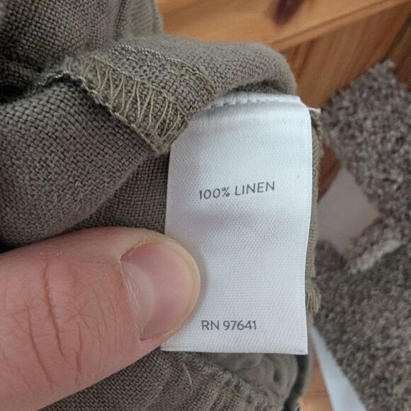 J. Jill Garment Dyed Linen Roll Tab Crop Pants Size XL Petite - Picture 8 of 10